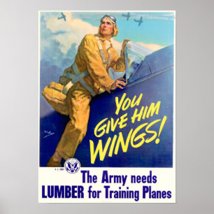 WWII You Give Him Wings! Poster