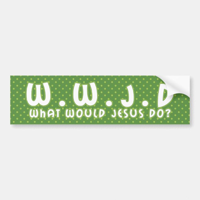 WWJD 2 BUMPER STICKER (Front)
