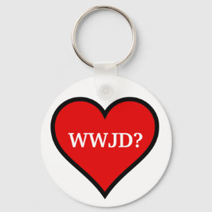 WWJD heart Keychain