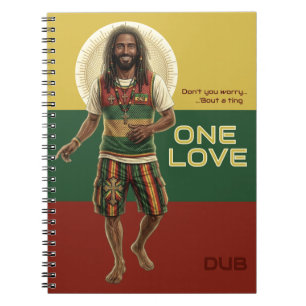 WWJD Reggae Vibes, Everyday Jesus, Rasta One Love Notebook