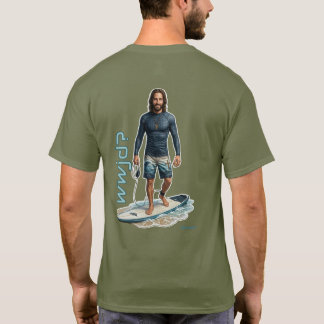WWJD Surfer Vibes, Everyday Jesus, SavIor Surfer  T-Shirt