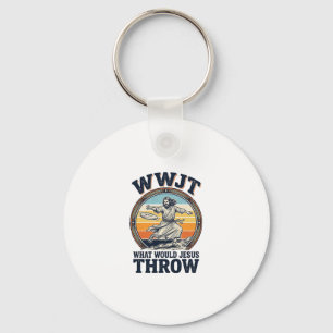 WWJT What Would Jesus Throw Vintage Disc Shirt_1 Keychain