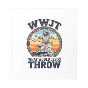 WWJT What Would Jesus Throw Vintage Disc Shirt_1 Notepad