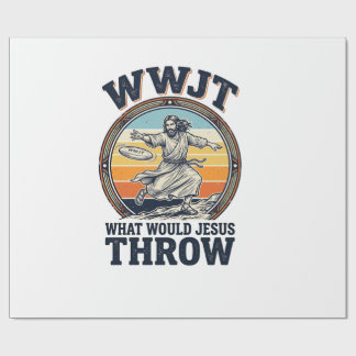 WWJT What Would Jesus Throw Vintage Disc Shirt_1 Wrapping Paper
