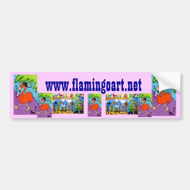 www.flamingoart.net bumper sticker (Front)