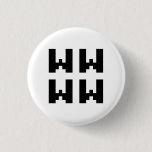 WWWW   LOL Japanese Internet Slang 1 Inch Round Button