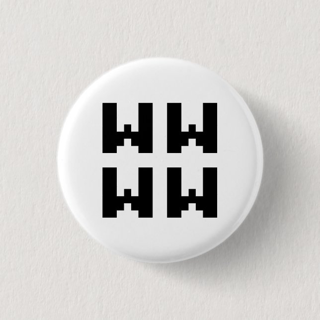 WWWW | LOL Japanese Internet Slang 1 Inch Round Button (Front)