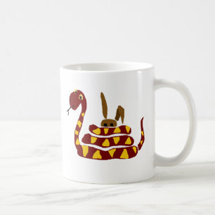 WX- Funny Snake Squeezing Rabbit Cartoon Coffee Mug