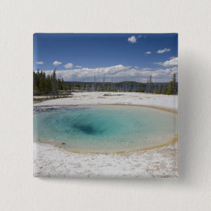 WY, Yellowstone National Park, West Thumb Geyser 2 Inch Square Button