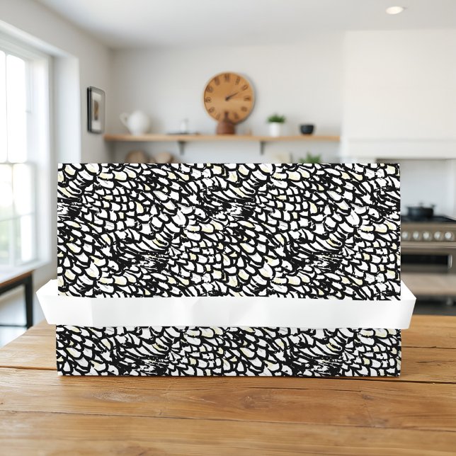 Wyandotte Chicken Feather Black & White Farmhouse Tissue Paper (Speckled chicken feather tissue paper with rustic charm, for gifts, crafts, or farm-fresh flair.)