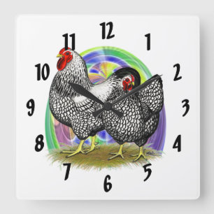 Wyandotte: Easter Egg Pair Square Wall Clock