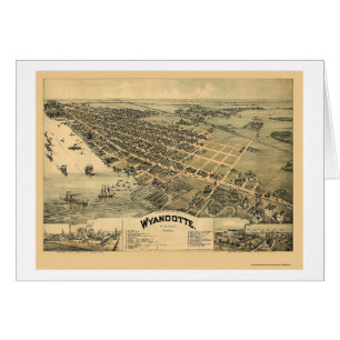 Wyandotte, MI Panoramic Map - 1896