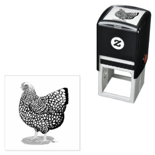 Wyandotte:  Silver-laced Hen Self-inking Stamp
