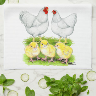Wyandotte White Chicken Family Kitchen Towel