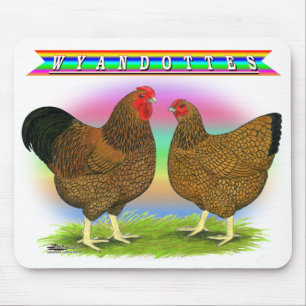 Wyandottes: Golden-laced Rainbow Mouse Pad