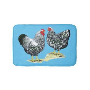 Wyandottes Silver-laced Pair Bath Mat