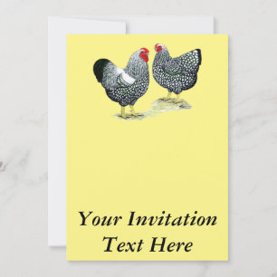 Wyandottes Silver-laced Pair Invitation