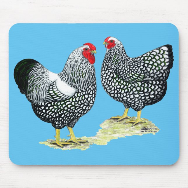 Wyandottes Silver-laced Pair Mouse Pad (Front)