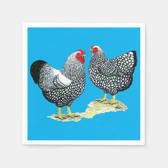 Wyandottes Silver-laced Pair Napkin (Front)