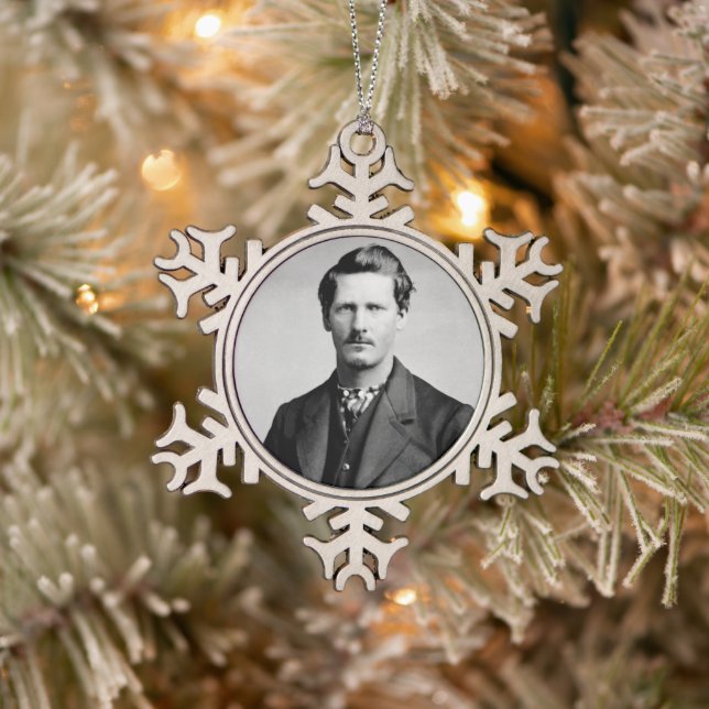 Wyatt Earp: Lawman, Gunfighter, Saloon Keeper Snowflake Pewter Christmas Ornament (Tree)