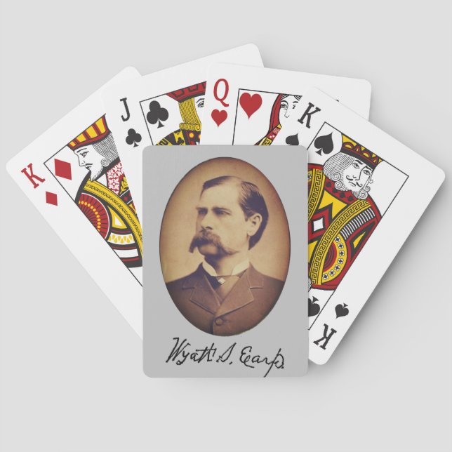 Wyatt Earp Portrait and Signature Playing Cards (Back)