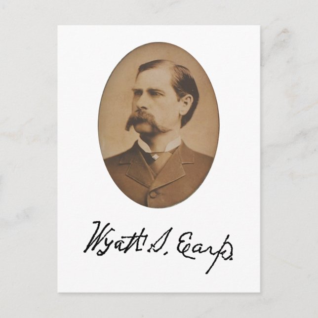 Wyatt Earp Portrait and Signature Postcard (Front)