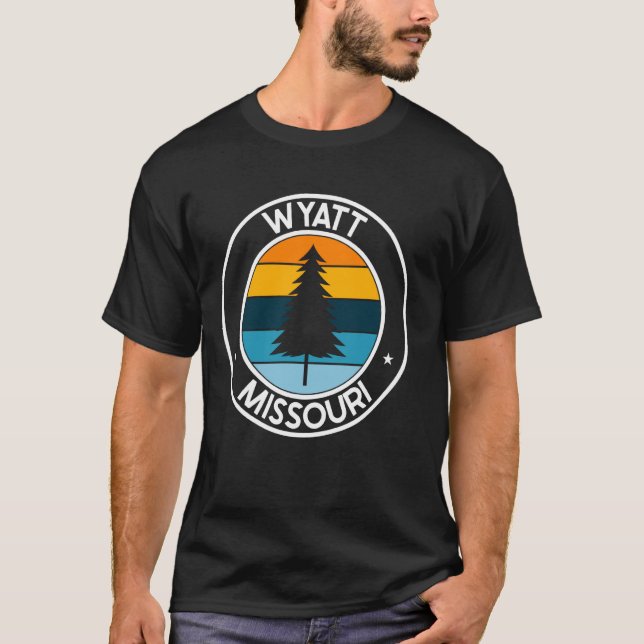 Wyatt Missouri MO USA City Pride Retro Sunset T-Shirt (Front)