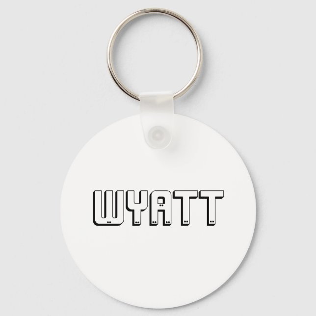 Wyatt Name In Block Letters, Keychain (Front)