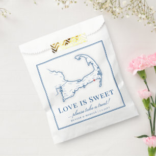 Wychmere Beach Club Cape Cod Map Wedding Favour Bag