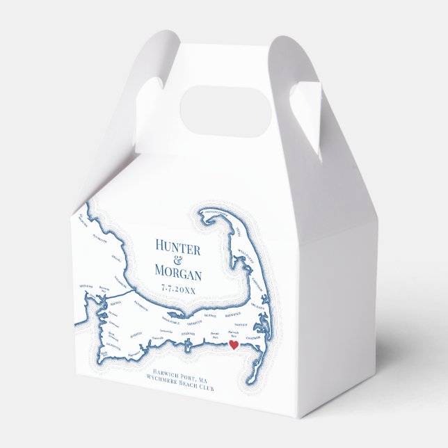 Wychmere Beach Club Cape Cod Wedding Elegant Favor Box (Front Side)