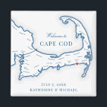 Wychmere Beach Club Destination Wedding Favour Magnet<br><div class="desc">Quick and Easy ordering! These Cape Cod map magnets make great Wychmere Beach Club wedding favours to include in your Harwich Port Cape Cod destination wedding welcome bags. Move the heart by clicking "Edit Using design tool" under "Personalize". Perfect for all the great wedding venues in on the Cape including...</div>