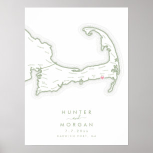 Wychmere Beach Club Wedding Sage Guest Book Poster