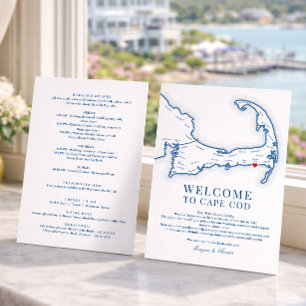 Wychmere Beach Club Wedding Weekend Events Welcome Thank You Card