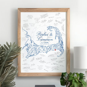 Wychmere Wedding Cape Cod Map Guest Book Poster