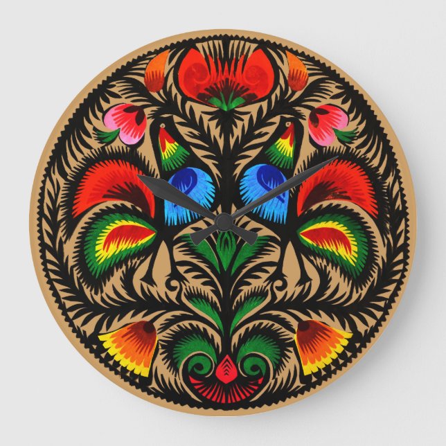Wycinanki Clock Poland / multicolor (Front)