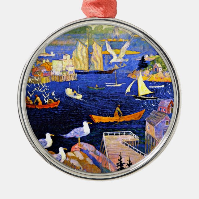 Wyeth - The Harbour at Herring Cut Metal Ornament (Front)