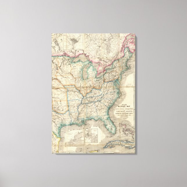 Wyld's Military Map Of The United States Canvas Print (Front)