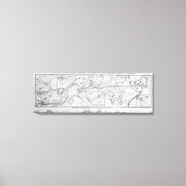 Wyld's Official Map of the Suez Maritime Canal Canvas Print (Front)