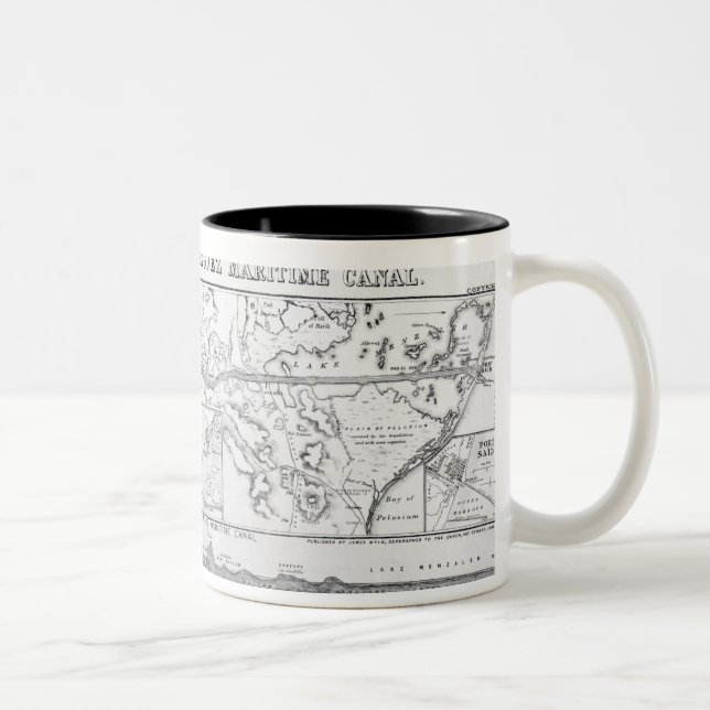 Wyld's Official Map of the Suez Maritime Canal Two-Tone Coffee Mug (Right)