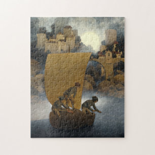 Wynken, Blynken, and Nod by Maxfield Parrish 1902 Jigsaw Puzzle