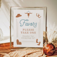 WYNONA Burnt Orange Blue Cowboy Favour Sign