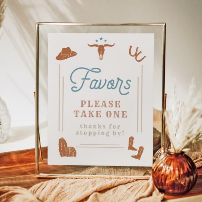 WYNONA Burnt Orange Blue Cowboy Favour Sign (Creator Uploaded)