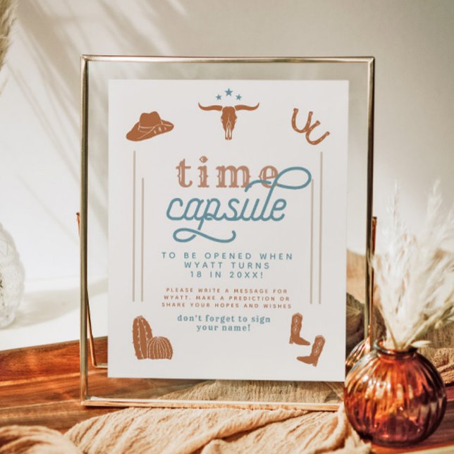 WYNONA Burnt Orange Blue Cowboy Time Capsule Poster (Creator Uploaded)