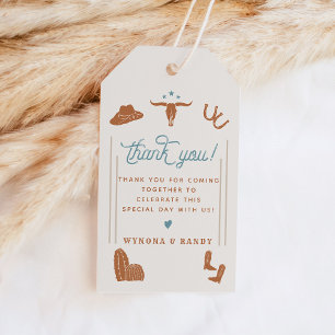 WYNONA Burnt Orange Boho Rodeo Cowboy Theme Gift T Tags