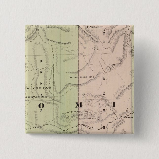 Wyoming 2 2 inch square button (Front)