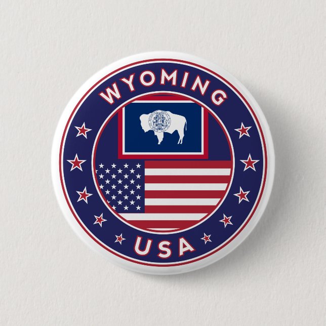Wyoming 2 Inch Round Button (Front)