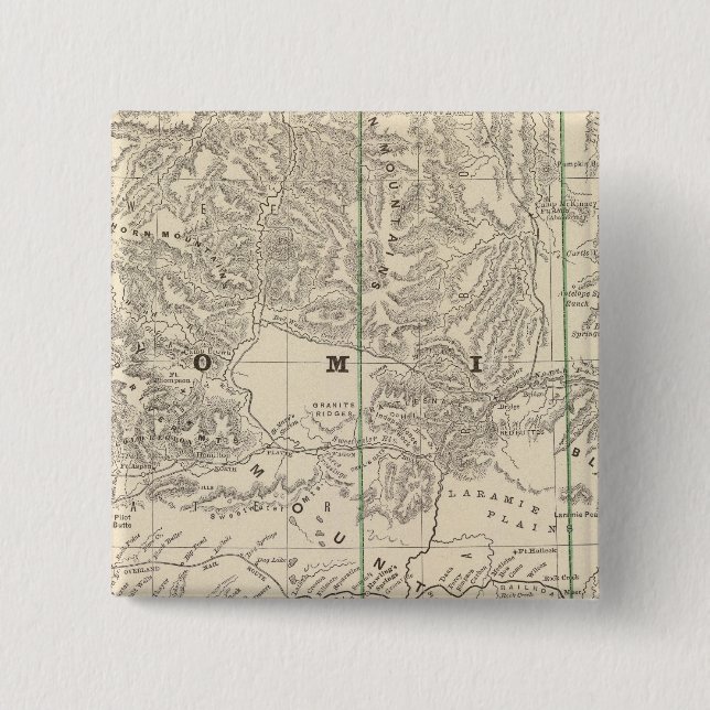 Wyoming 2 inch square button (Front)