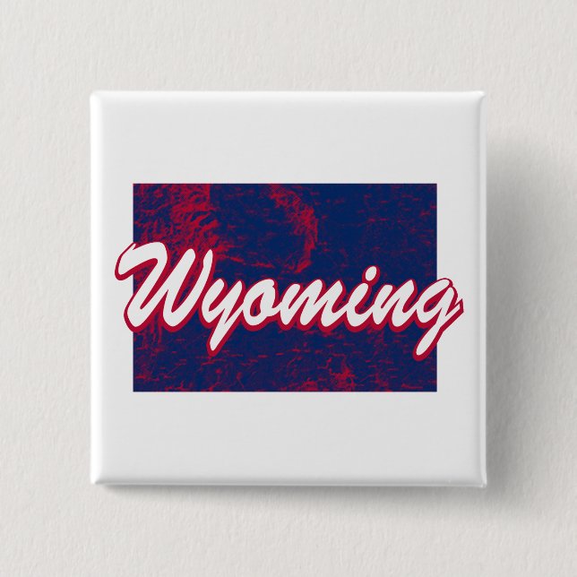 Wyoming 2 Inch Square Button (Front)