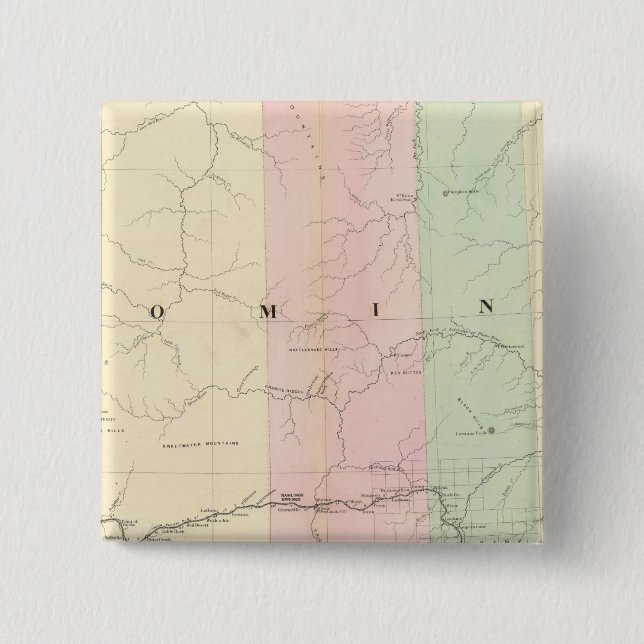 Wyoming 3 2 inch square button (Front)