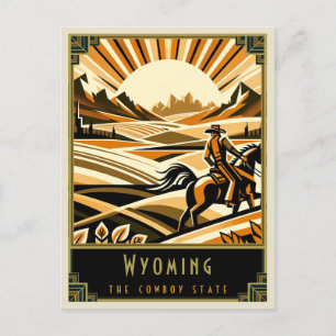 Wyoming   Art Deco Postcard